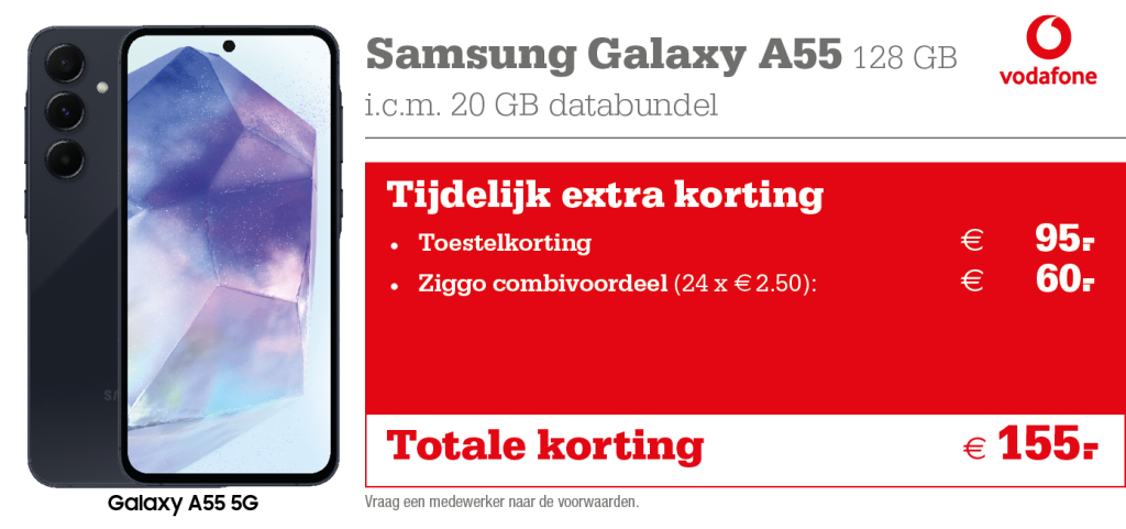 Samsung Galaxy A55 aanbieding Vodafone