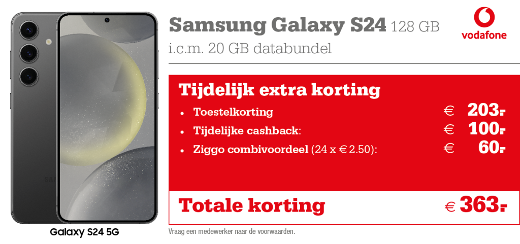 Samsung Galaxy S24 aanbieding Vodafone
