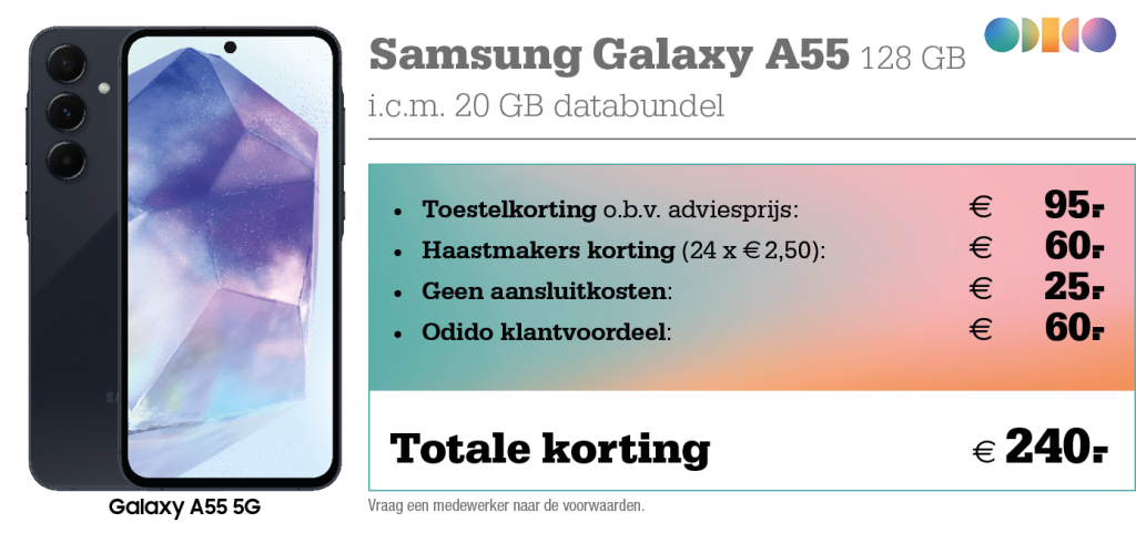 Samsung Galaxy A55 aanbieding Odido