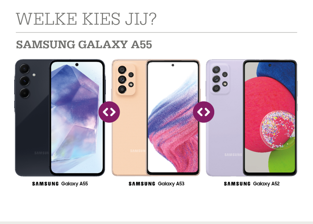 Samsung Galaxy A55 versus A53 versus A52