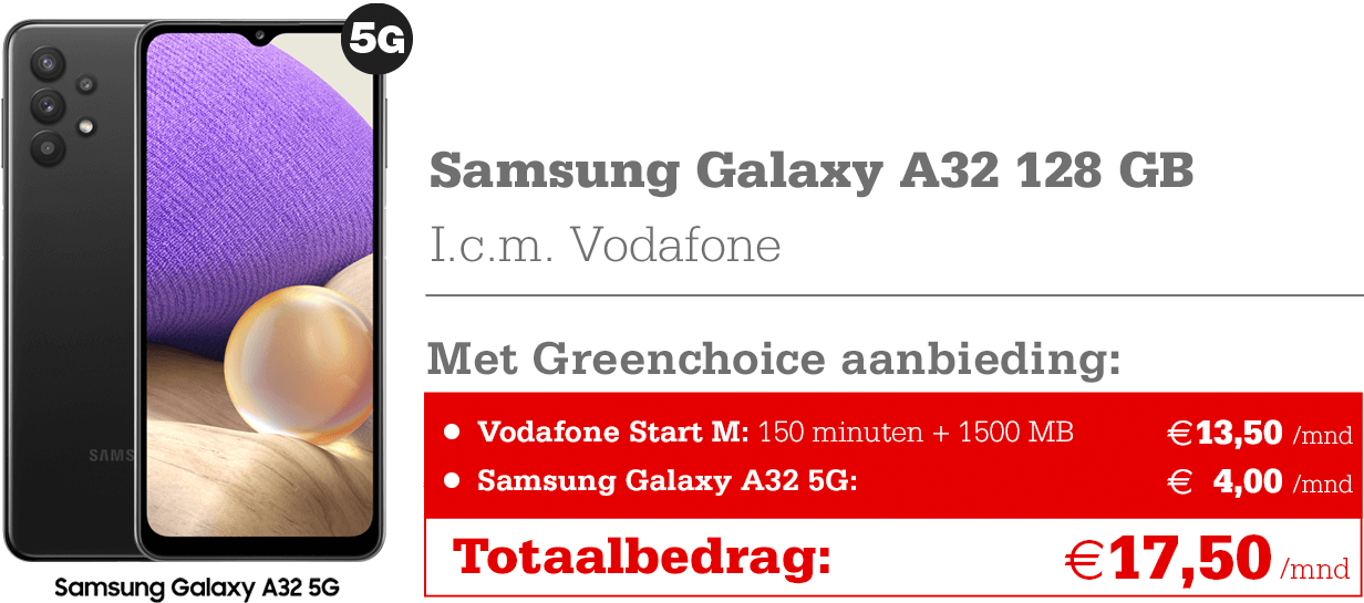€150,- korting op de Samsung A32