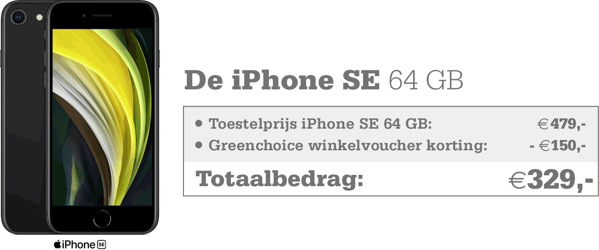 €150,- korting op de iPhone SE