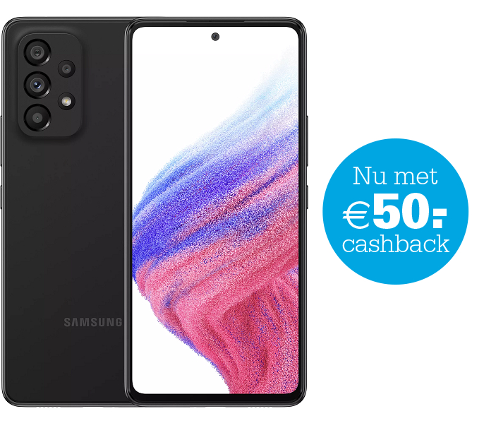 50 euro cashback op de Samsung Galaxy A53