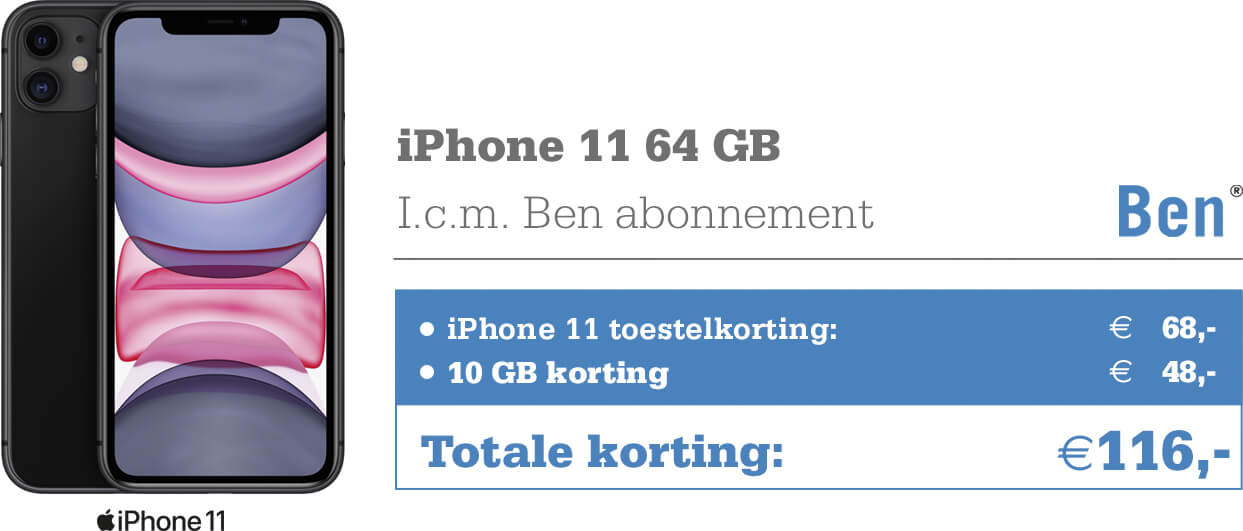 Ben Apple iPhone 11 10 GB korting