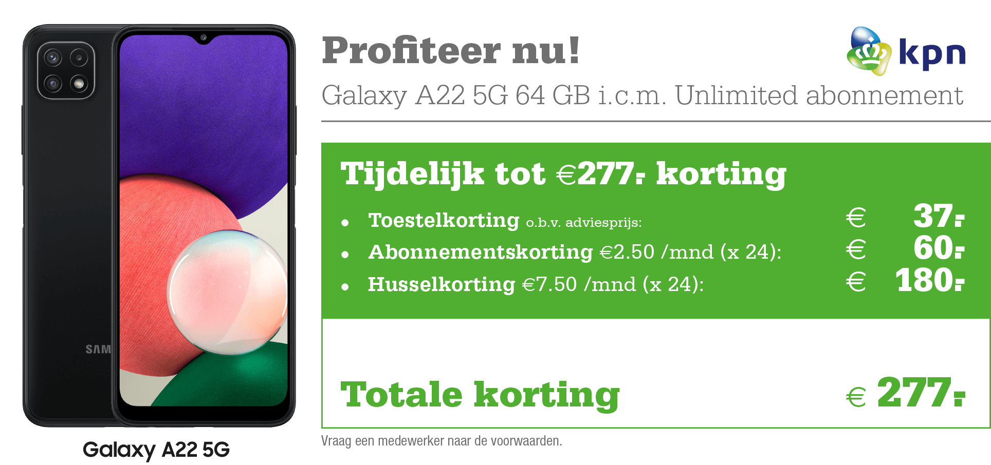 KPN Samsung Galaxy A22 aanbieding