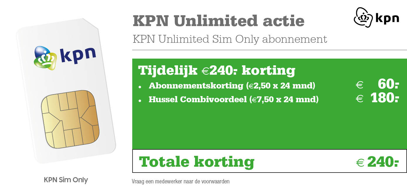 kpn sim only korting