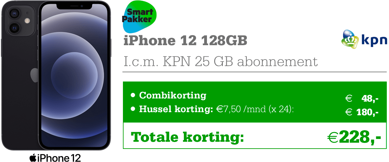 Uitroepteken foto Bevestiging KPN SmartPakkers: korting op de iPhone 12 én Galaxy A52 (5G) |  Telecombinatie