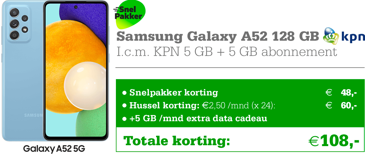 KPN Snelpakker weken Samsung Galaxy A52
