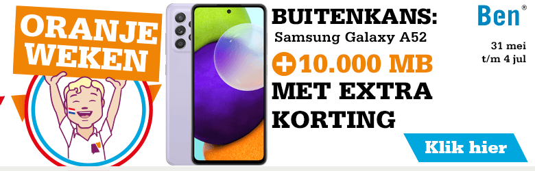 Oranjeweken Ben Samsung Galaxy A52 + 10000 MB korting