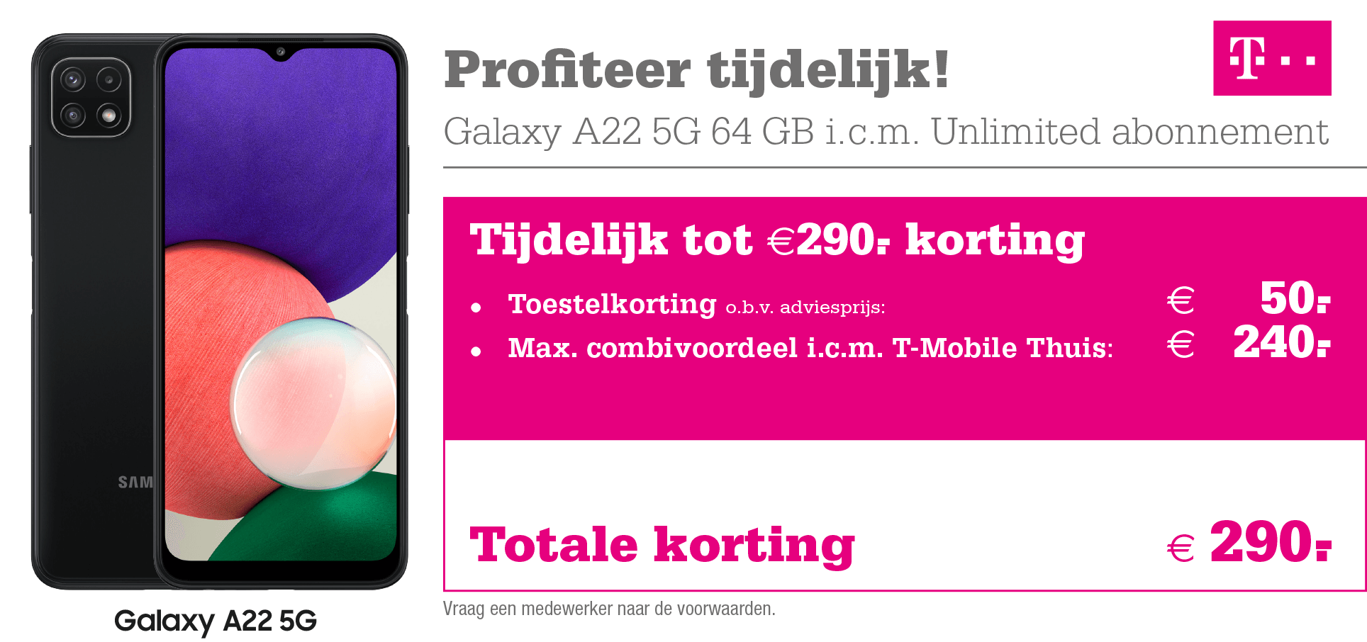 T-Mobile Samsung Galaxy A22 aanbieding
