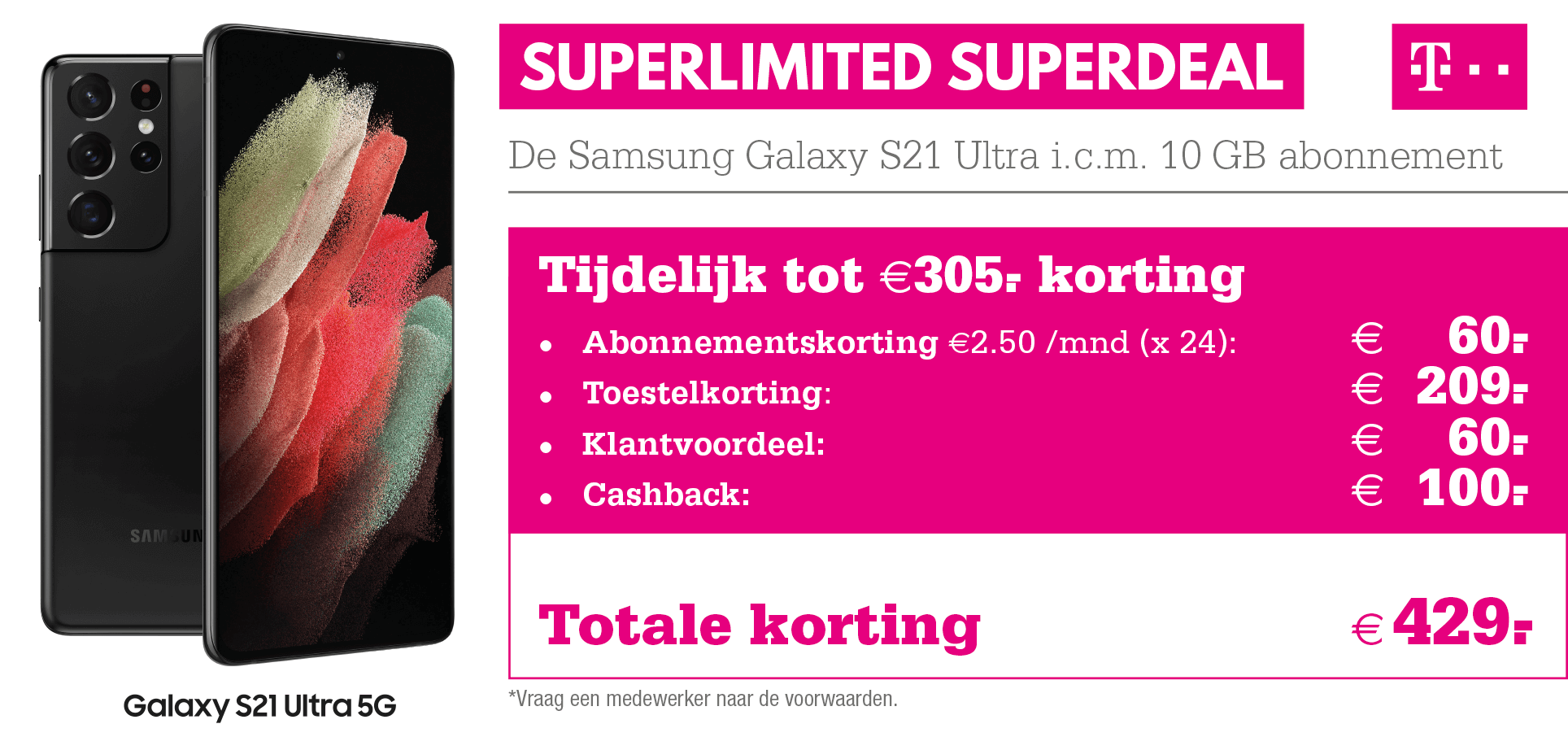 T-Mobile actie met de Samsung S21 Ultra 