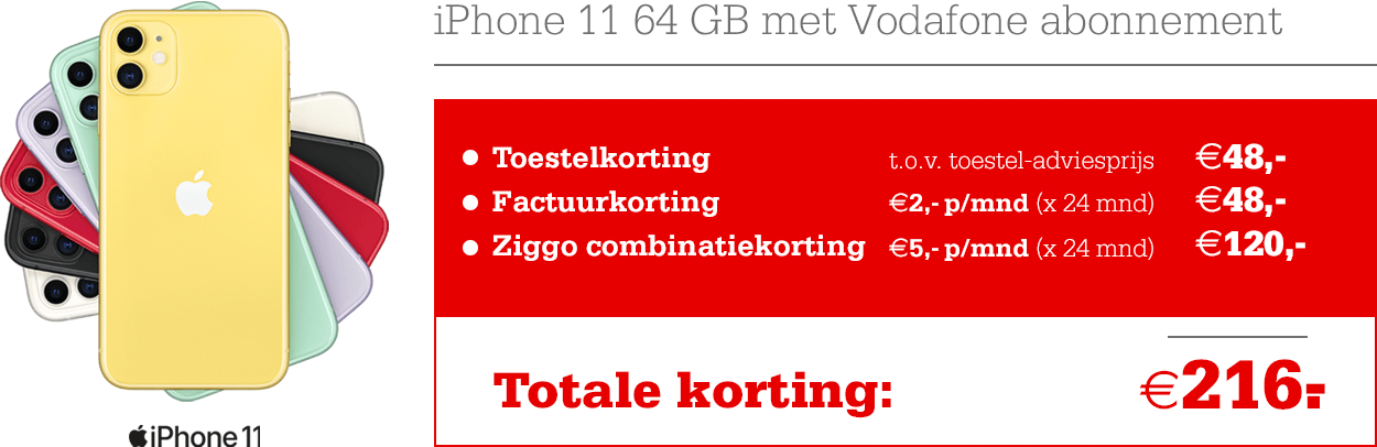 De iPhone 11: nu tot €216,- voordeel! 