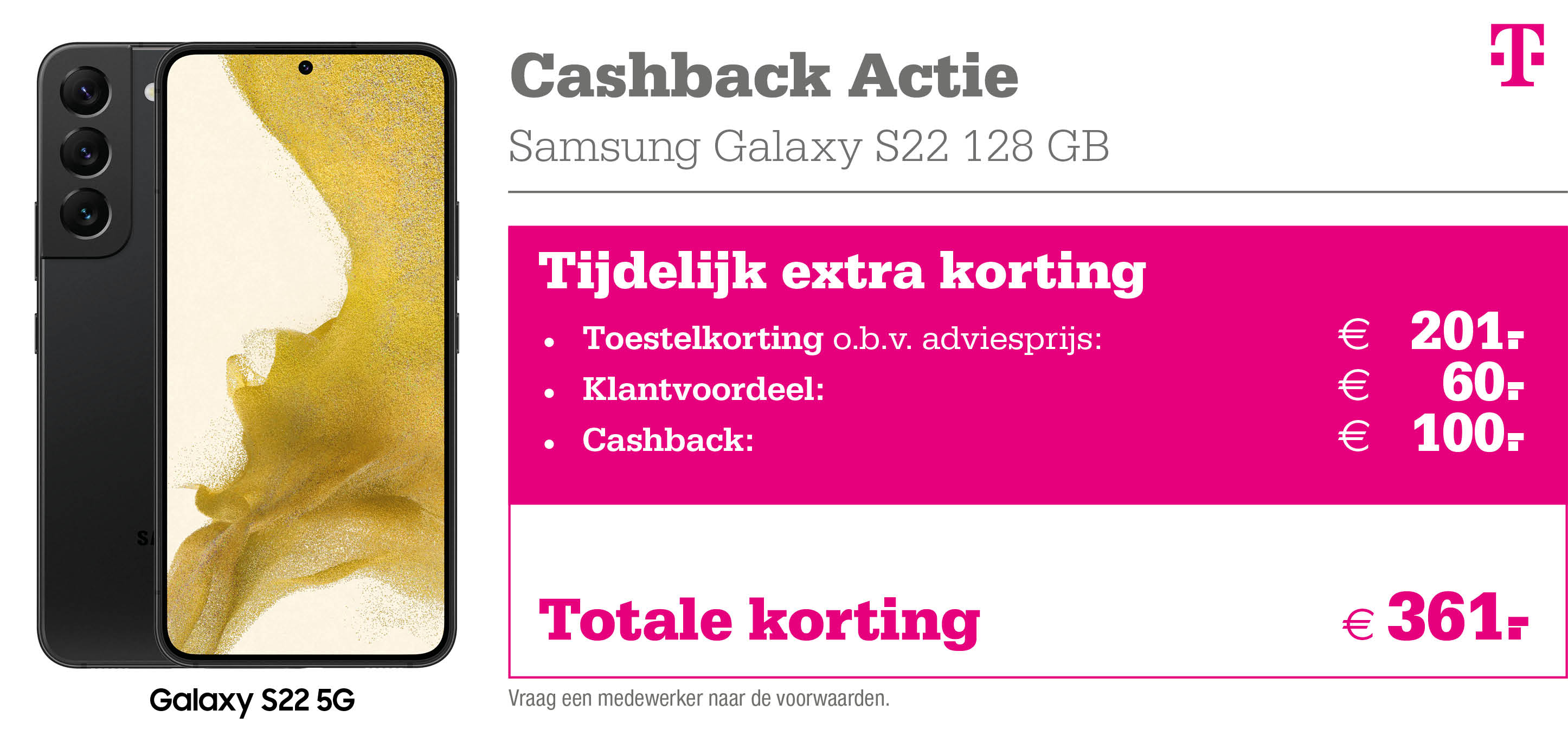 Black Friday T-Mobile korting Samsung Galaxy S22