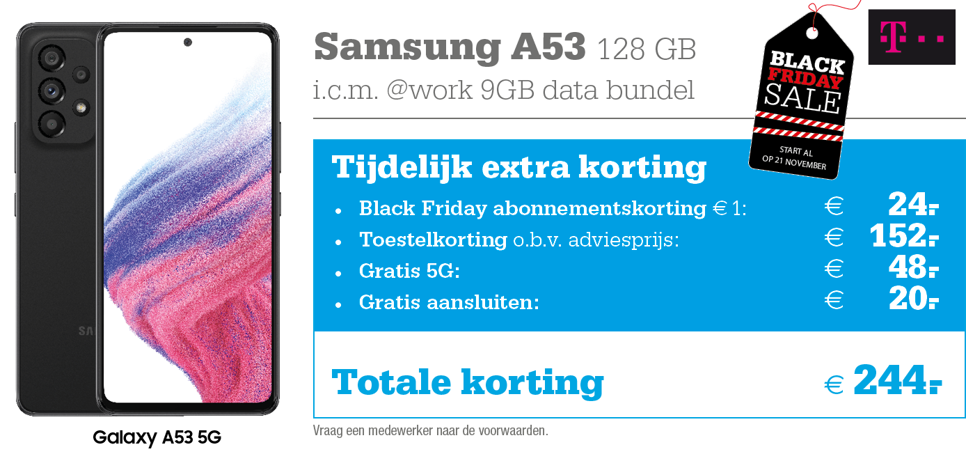 Kortingstabel Black Friday Tmobile @work