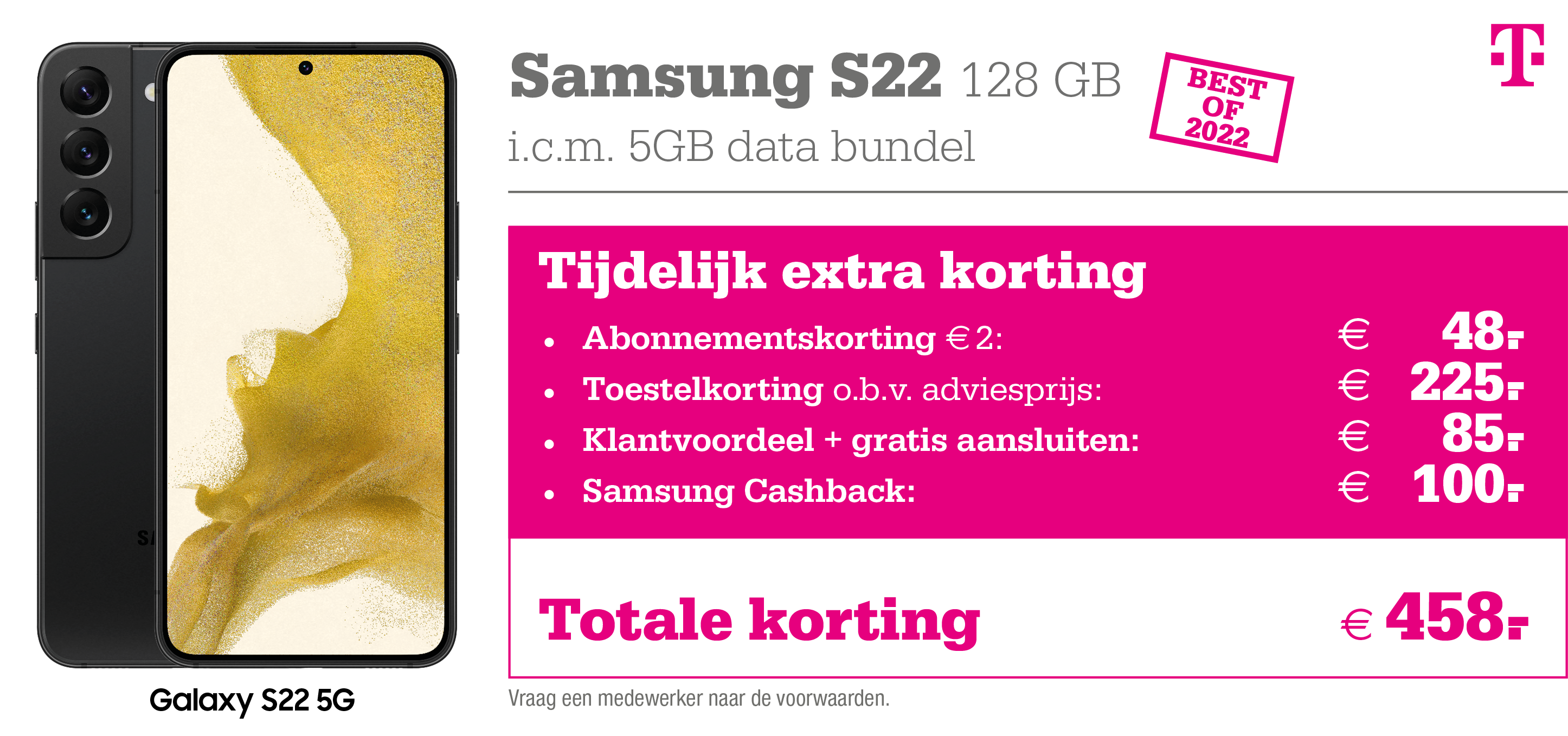 kortingsoverzicht t-mobile s22