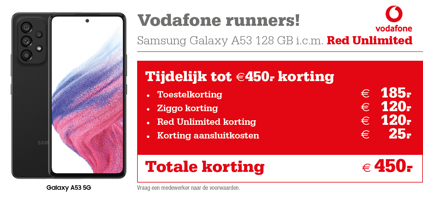 Samsung Galaxy A53 Kortingstabel