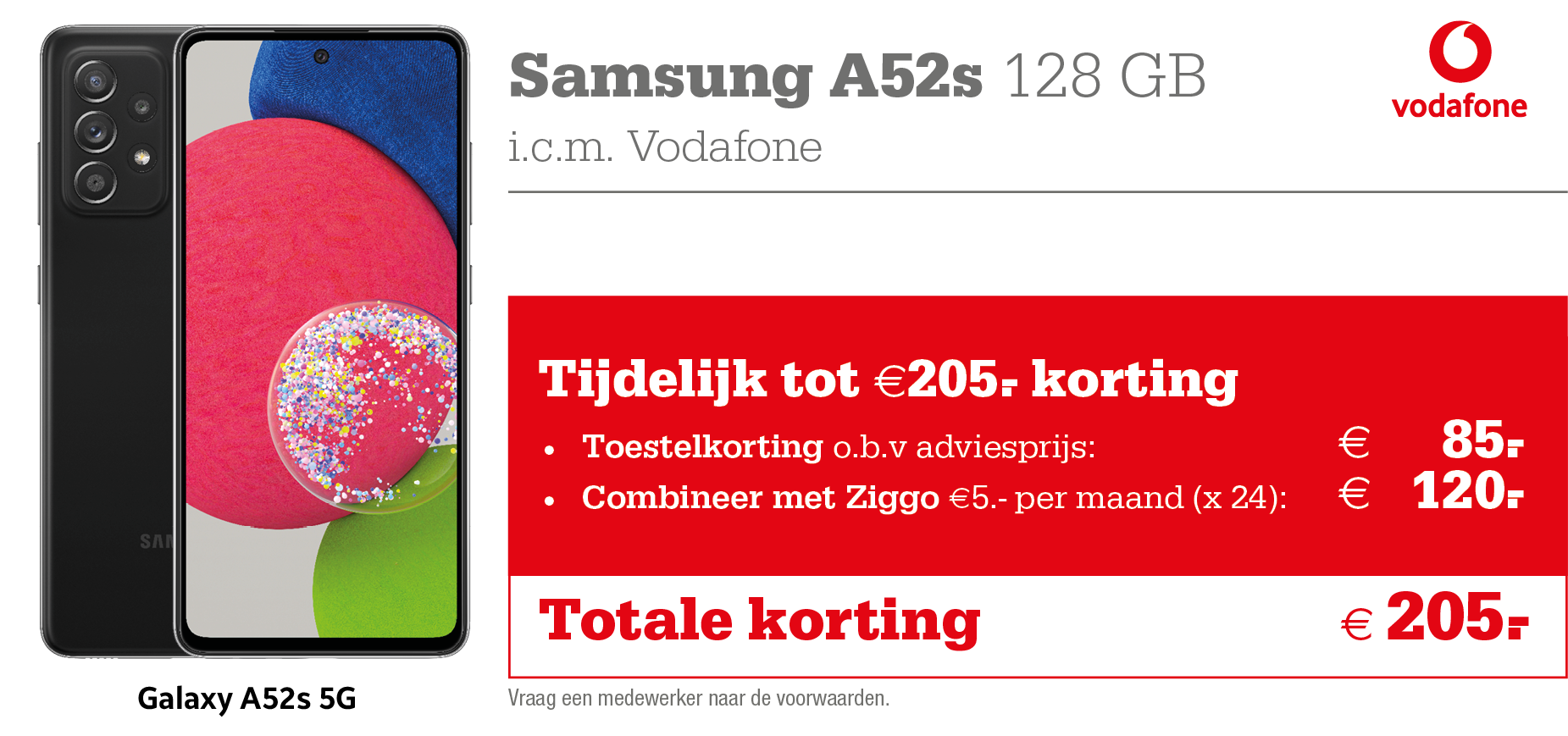 Vodafone Samsung Galaxy A52 korting