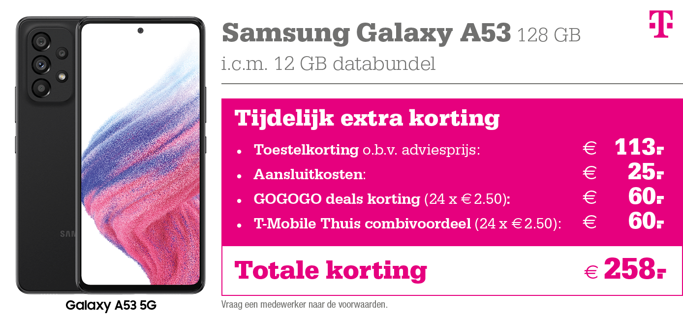 T-Mobile kortingstabel Samsung A53