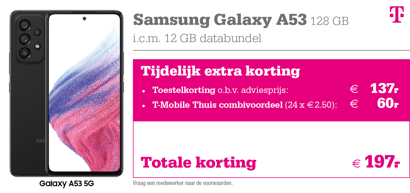 T-Mobile kortingstabel Samsung A53