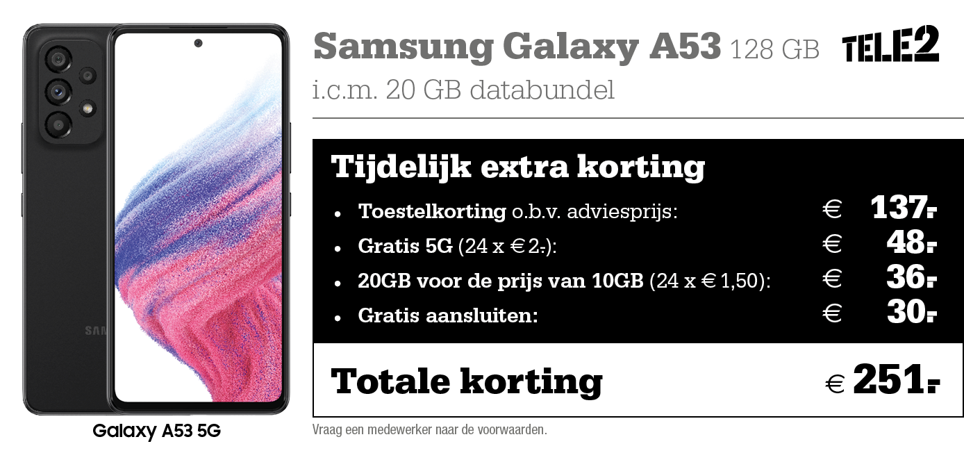 Tele2 kortingstabel Samsung A53