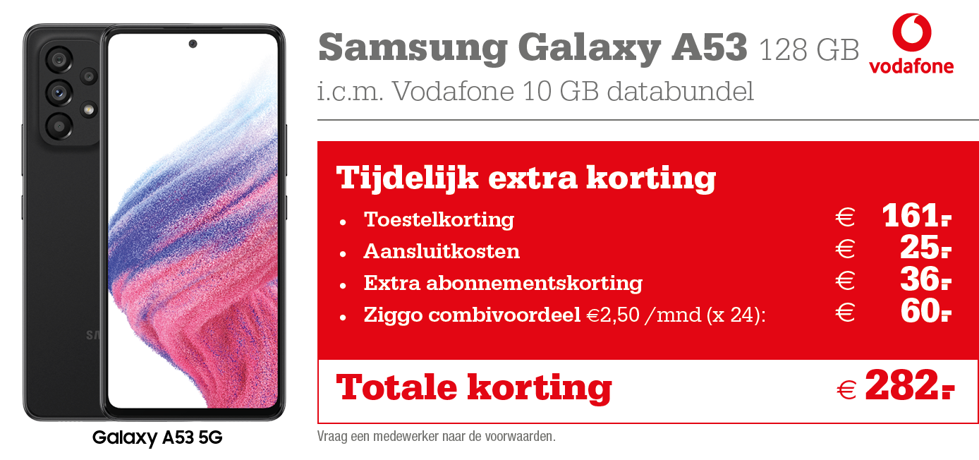 kortingsoverzicht Vodafone A53