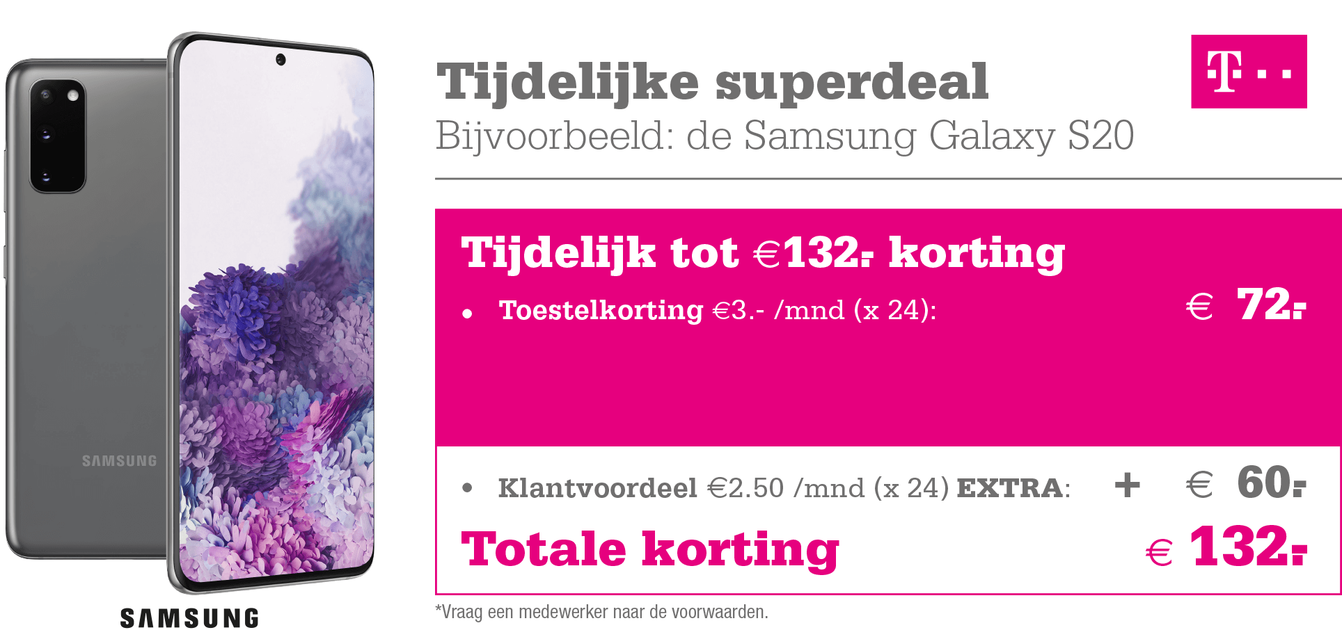 Extra korting op vele toptoestellen i.c.m. T-Mobile!