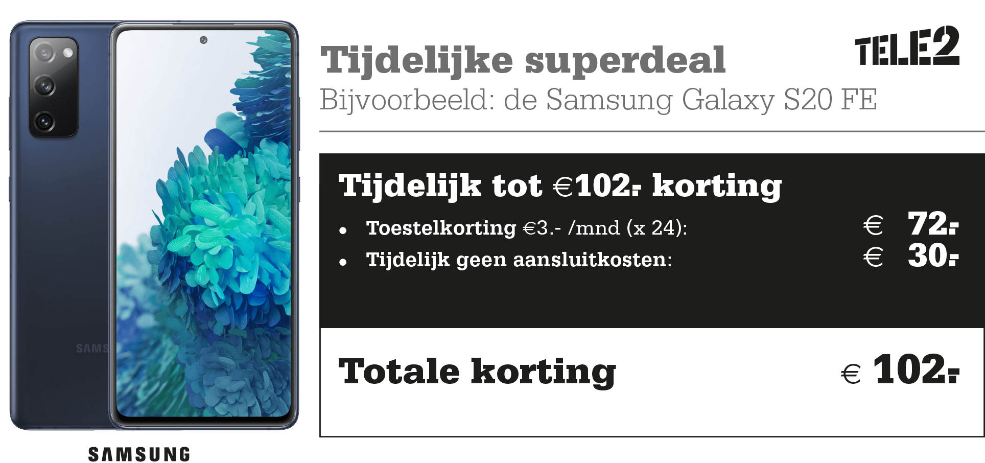 Profiteer van superveel korting op vele toestellen icm Tele2!