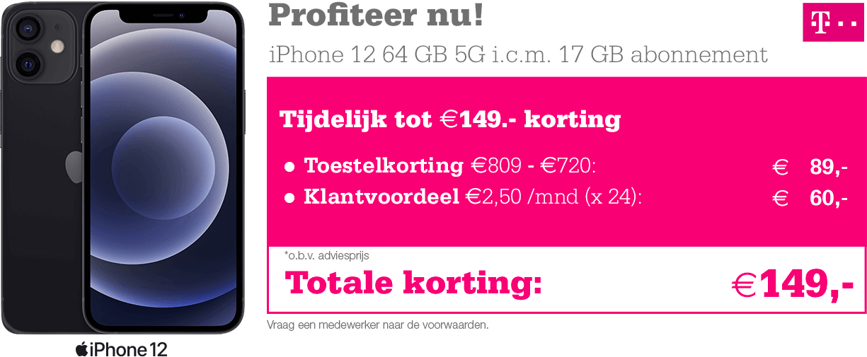 iPhone 12 met klantvoordeel T-Mobile