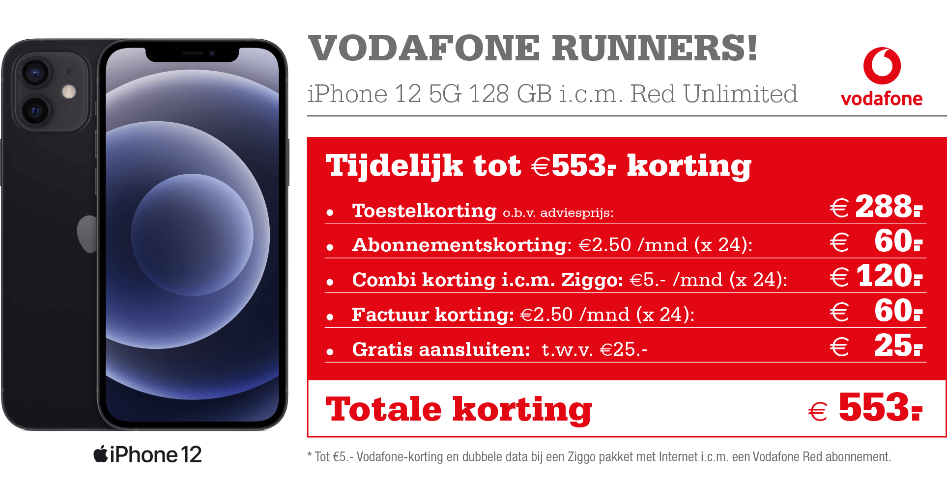 Vodafone Runners iPhone 12 korting