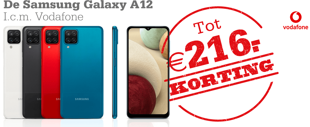 Vodafone Samsung Galaxy A12 korting