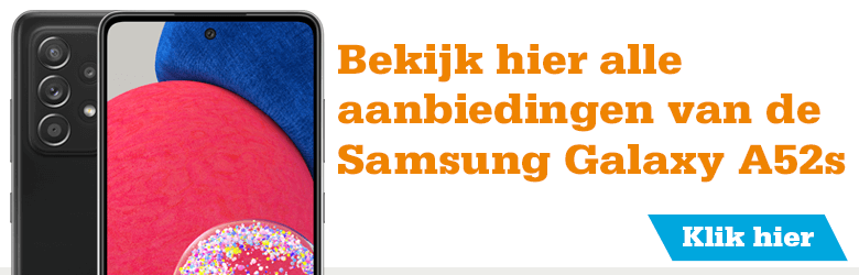Samsung Galaxy A52s banner alle aanbiedingen