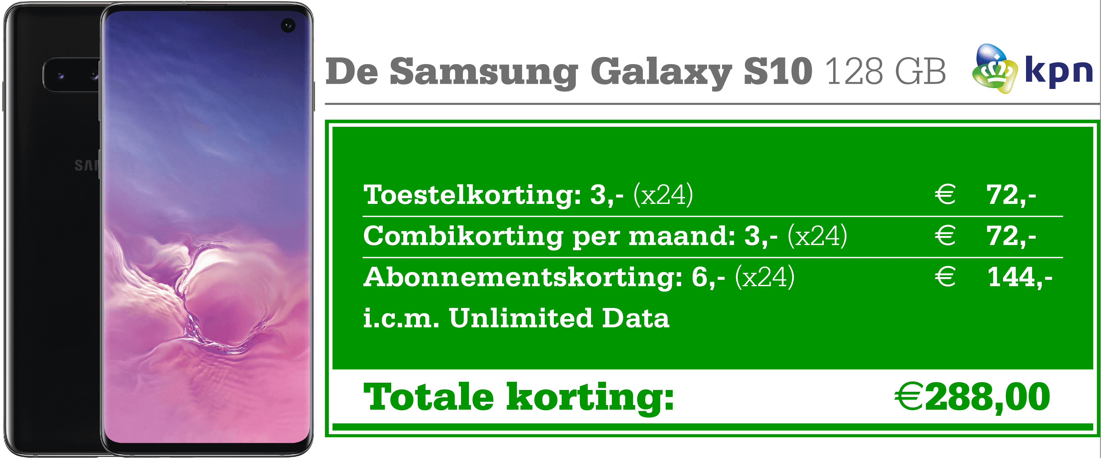 De Samsung Galaxy S10: nu met korting tot €288,- 
