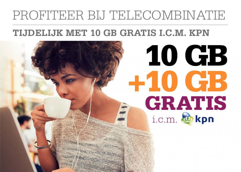 Nu: 10 GB + 10 GB gratis met Mobiel van KPN