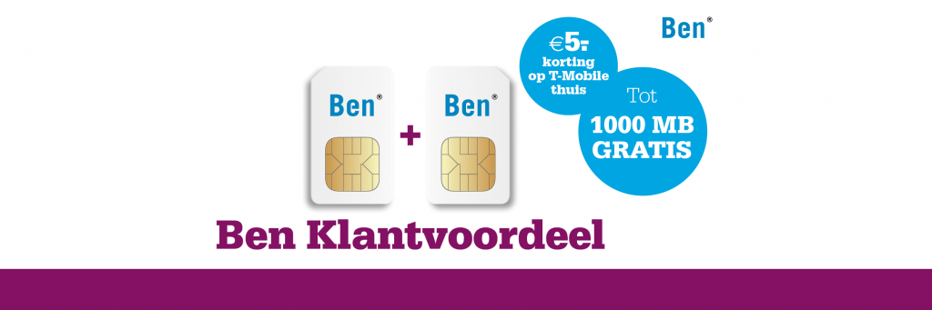 Ben Klantvoordeel: Combineer Ben met Ben of T-Mobile Thuis en krijg extra korting