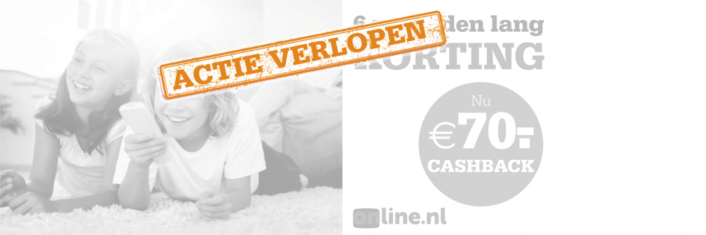 Online.nl: 6 maanden korting én €70,- cashback!