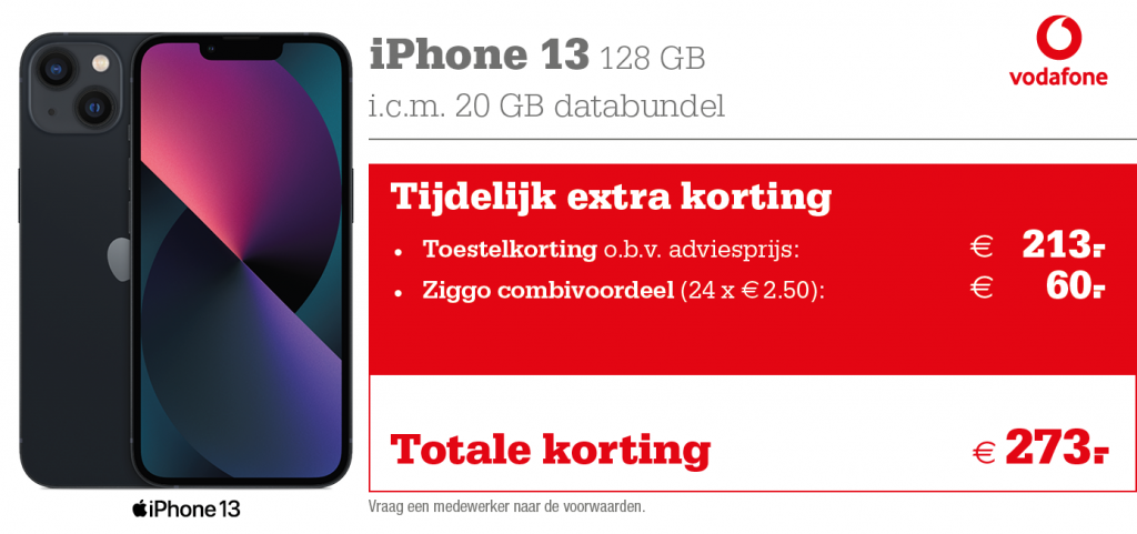 vodafone kortingstabel iphone 13