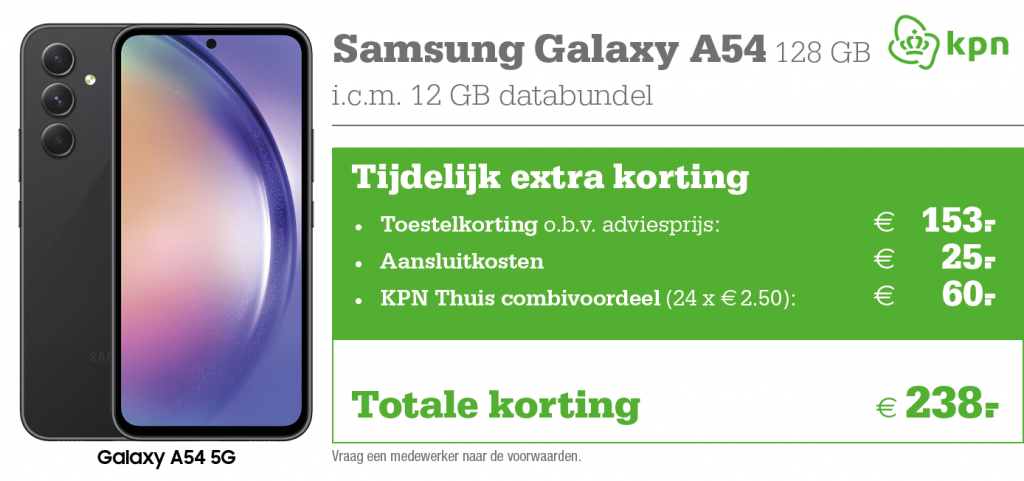 Kortingstabel KPN Samsung Galaxy A54