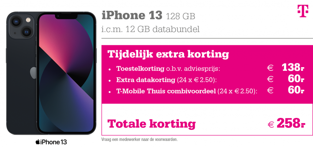 Kortingstabel T-mobile iPhone 13