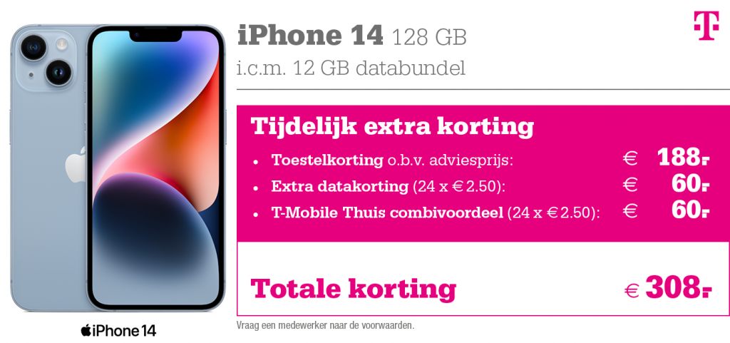 Kortingstabel T-mobile iPhone 14