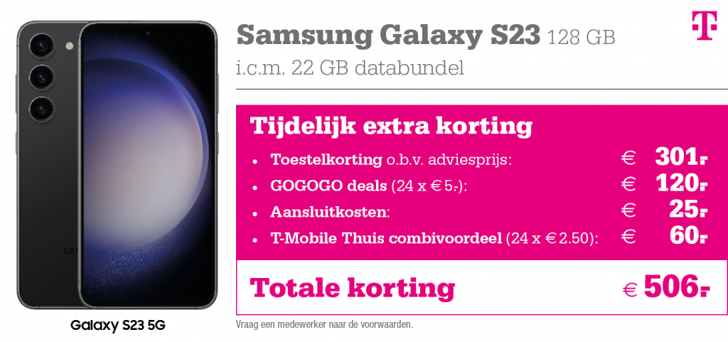 Kortingstabel T-mobile S23