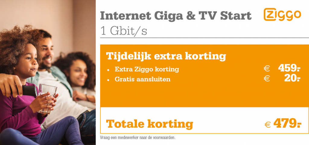 Kortingstabel Ziggo Internet en TV