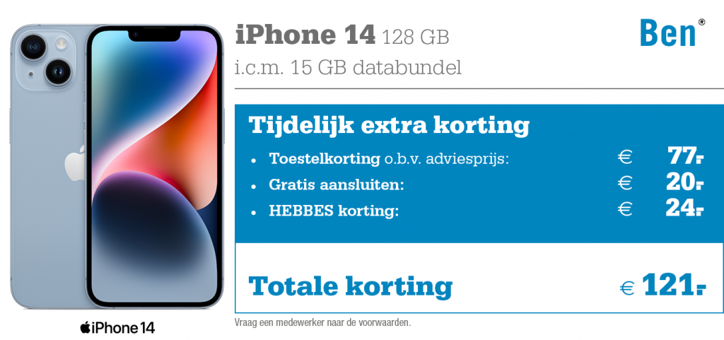kortingstabel Ben iPhone 14