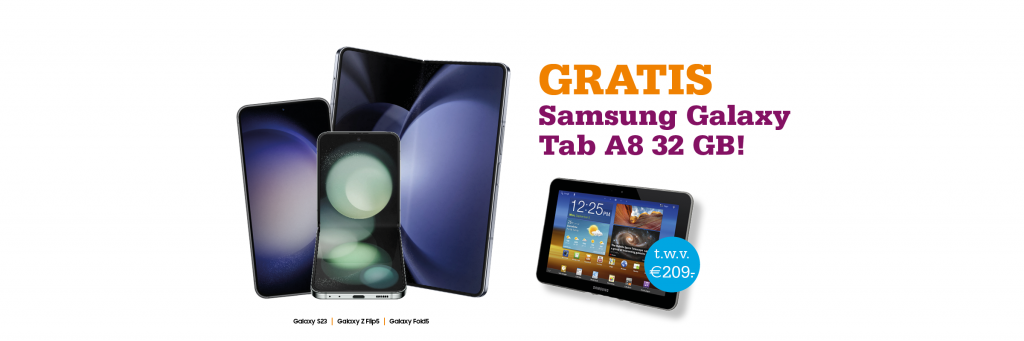 header Tab A8 actie
