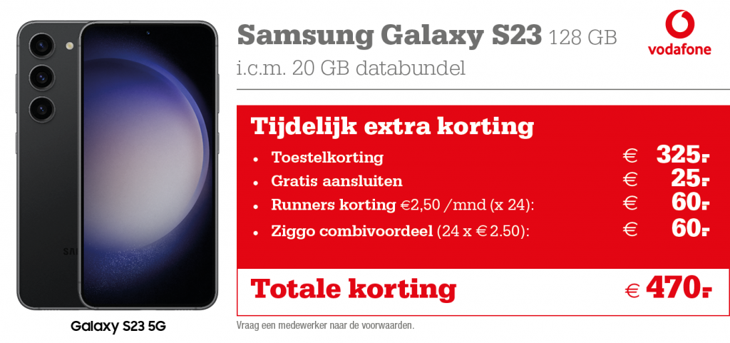 Kortingstabel Vodafone S23
