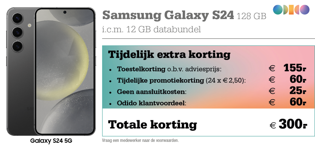 Odido aanbieding Samsung Galaxy S24