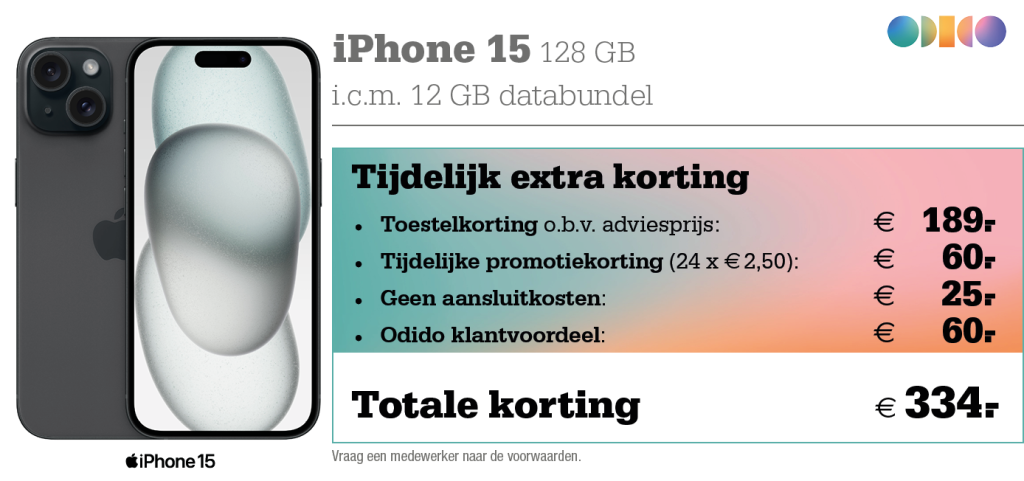 iPhone 15 aanbieding Odido