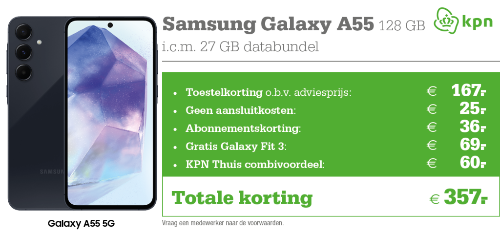 KPN kortingstabel A55