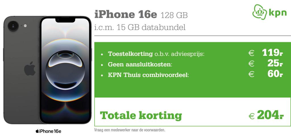 iPhone 16e aanbieding KPN