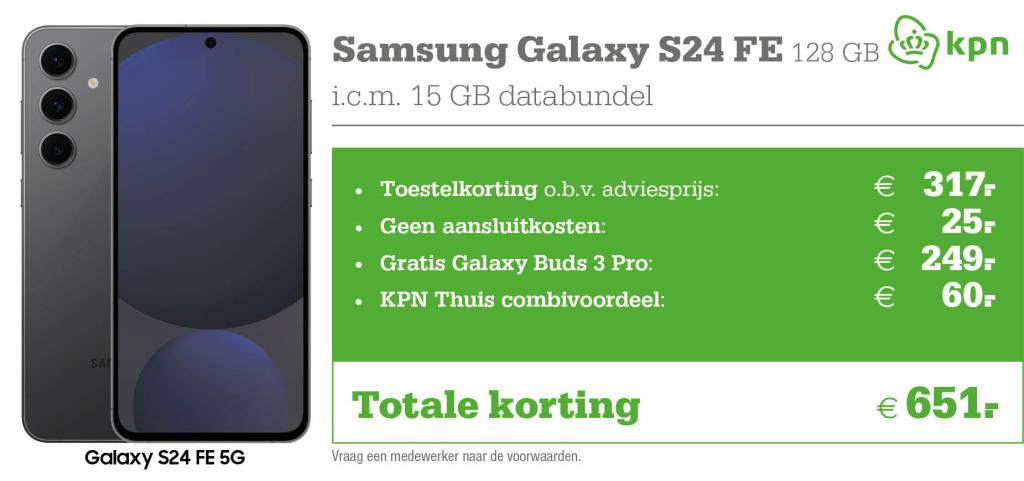 Samsung Galaxy S24 FE aanbieding Odido