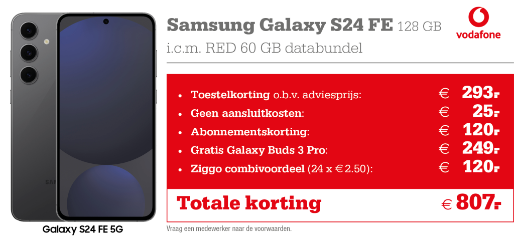 Samsung Galaxy S24 FE aanbieding Vodafone